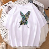 Feather Printing Man Tshirts Breathable Tshirt Creativity Vintage T Shirts Street Male Tee Shirt