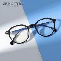 {Paopao glasses} ZENOTTIC Vintage Acetate รอบกรอบแว่นตาผู้ชายแบรนด์หรู Optical Anti Blue Light Spectacle สายตาสั้นแว่นตา