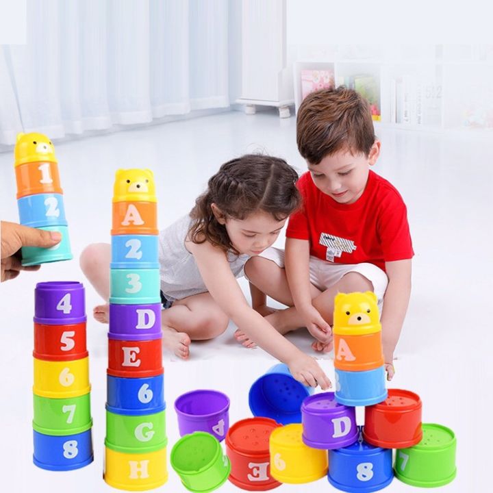 Baby Stacking Cups Toy Early Education Educational Toys for Kids Fun Set of  Cups Jenga 0-3 Years Old