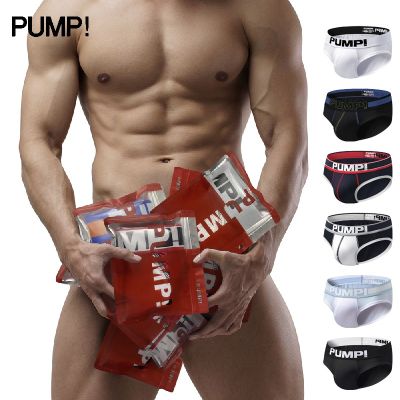 PUMP Men Underwear y Briefs Cotton Breathable Fashion Underpants Soft Sports Quick dry U Convex Low Waist Panties