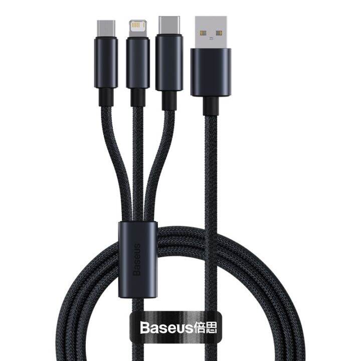 baseus-3-in-1-สายเคเบิล-usb-type-c-สําหรับ-samsung-xiaomi-mi-9-สายเคเบิล-สําหรับ-i13-12-11-สายชาร์จโทรศัพท์-micro-usb-สายเคเบิลข้อมูล