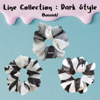 ยางมัดผมแฮนด์เมด ลายเส้น Line Collection (Dark Style)