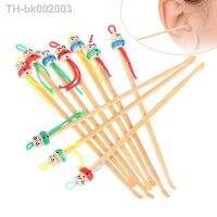 ❆ 10 Pcs Cute Doll Ear Picks Wooden Bamboo Ear Picks Wax Remover Cleaner Ear Care Tools Home Portable Random Colors Not Hurt Ears