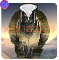 【xzx180305】Personalized Name Blue Moon Wolf Spirit Premium Unisex M-3XL 3D HOODIE 04