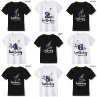 New Kids Boys Girls Summer Birthday T-shirts Short Sleeved T Shirt Size 1 2 3 4 5 6 7 8 9 Year Children Party Clothing Tees Tops