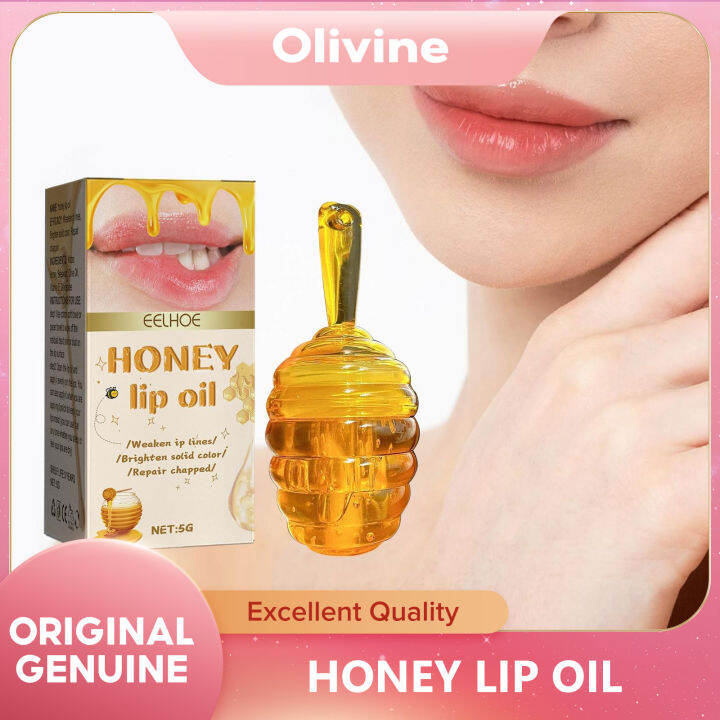 EELHOE Lovely Honey Pot Lip Oil Fresh Fruit Lip Balm Long Lasting ...