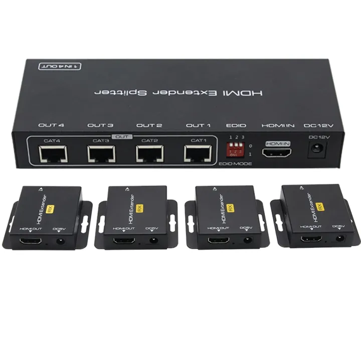 HDMI Splitter Extender 1X4 Extender HDMI Over หลายเครื่องรับ