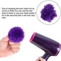 F2TD 30 Pieces Colorful Pom Poms Fur Ball with 30 Pieces Keychain and 30 Pieces Tassels for DIY Hats Shoes Bags Accessories