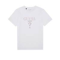 GUESS เสื้อยืดเสื้อคอคลมแขนสั้นใส่สบายโลโก้แฟชั่นพิมพ์ลายอินเทรนด์สำหรับฤดูร้อน-ML2K6424K