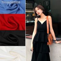 ☸⊕▽ Plain Rayon Cotton Fabric By The Per Meter for Clothes Skirt Dress Sewing Summer Soft Textile Breathable Elasticity Bamboo Cloth