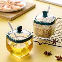 Spice bottle plastic seasoning tank with spoon salt shaker sugar container seasoning bowl kitchen seasoning storage