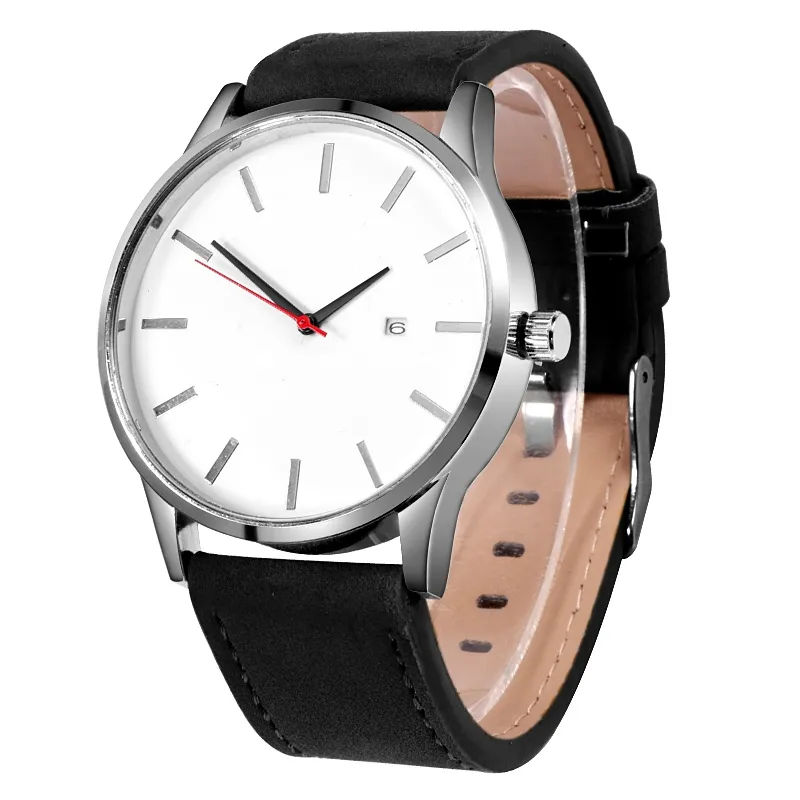 2020 Men Watches Men Sports Black Watches Leather Band Auto Date