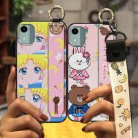 Wrist Strap Dirt-resistant Phone Case For Nokia C12/C12 Pro/C12 Plus/TA-1535 Back Cover Kickstand Cartoon protective