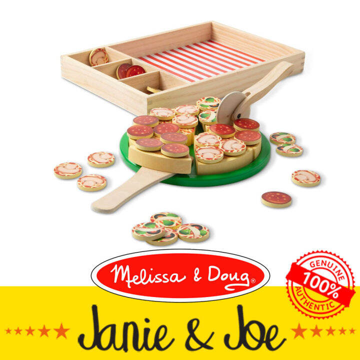 Melissa & doug pizza store party wooden play food