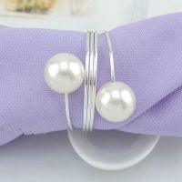 36 Pcs Pearl Napkin Buckle Hoop แหวนผ้าเช็ดปากวงกลม Serviette สำหรับงานแต่งงานอุปกรณ์โรงแรมตกแต่งตาราง,เงิน