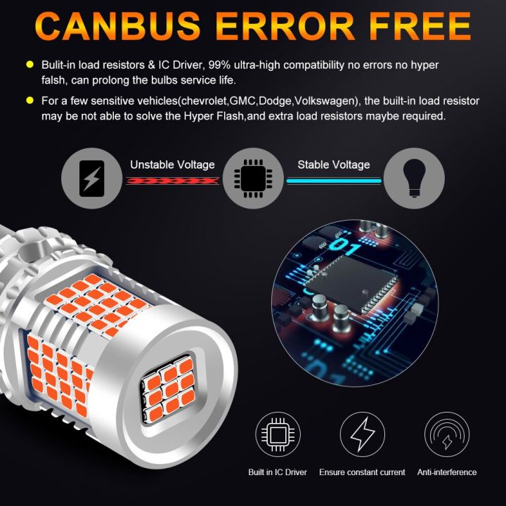 canbus-นำ1157-1156อุปกรณ์ตัดไฟ-ba15s-p21w-t20ไฟ-led-7443ทิศทางตัวบ่งชี้3156-3157ไฟเบรกไฟถอยหลัง-led-py21w