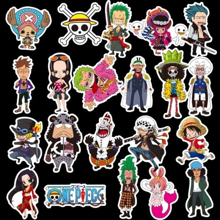 สติกเกอร์-pvc-รูปการ์ตูน-one-piece-สำหรับติดรถยนต์-48-ชิ้น