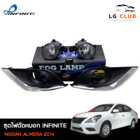 ไฟตัดหมอก ไฟสปอร์ตไลท์ นิสสัน อัลเมร่า NISSAN ALMERA 2014 ( INFINITE  ) พร้อมอุปกรณ์ติดตั้ง LG CLUB