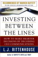 หนังสืออังกฤษใหม่ Investing between the Lines: How to Make Smarter Decisions by Decoding CEO Communications [Hardcover]