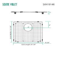 Serene Valley Sink Grid 19 "X 14-18",ท่อระบายน้ำด้านหลังพร้อมมุมรัศมี R 38 ", SVH1914R