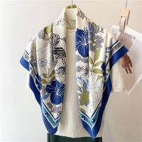 ❏✴ Twill Silk Headscarf for Women Print Designer 90cm Square Scarf Hijab Bandana Female Hair Neckerchief Hand Shawl Wraps Echarpe