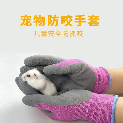 High-end Original Anti-bite gloves for hamsters parrots catching rabbits feeding pets children labor protection gardening catching sea waterproof rubber gloves