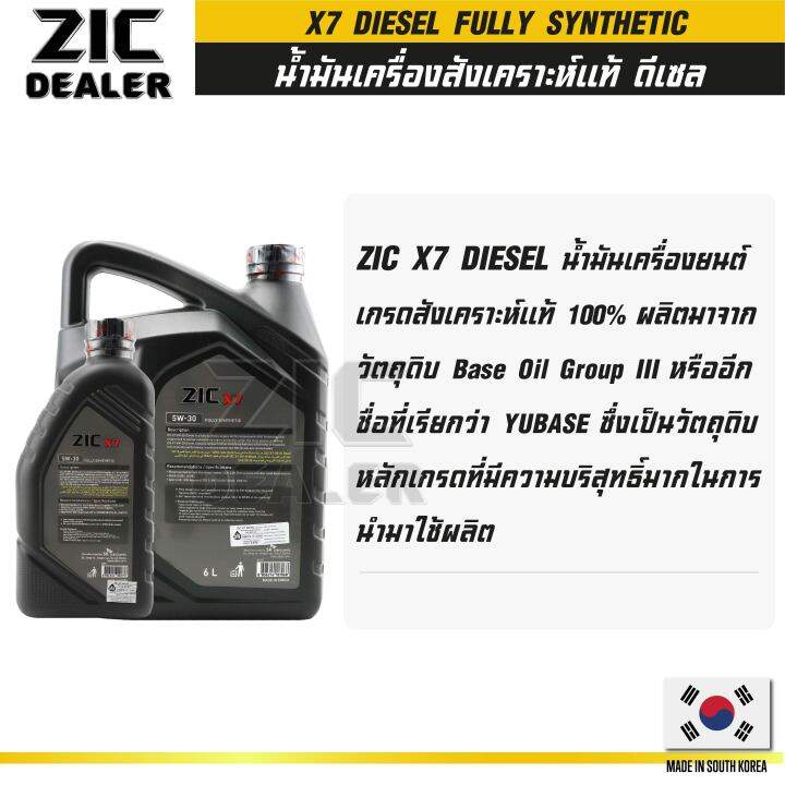 zic-x7-diesel-5w30-ขนาด-7-ลิตร-สำหรับเครื่องยนต์ดีเซล-api-ci-4-ระยะเปลี่ยน-12-000-กิโลเมตร-สังเคราะห์แท้-100-ซิค-น้ำมันเครื่อง-รถยนต์-น้ำมันเครื่องอันดับหนึ่งของเกาหลีใต้