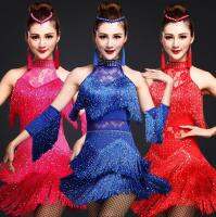 ใหม่ชุดเต้นรำละตินผู้หญิง Salsa Dancewear เต้นรำเครื่องแต่งกายชุดบอลรูมการแข่งขันชุด Tango Fringe Sequin