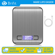 Brifit Cân nhà bếp kỹ thuật số 5kg 1g với cáp sạc Usb Cân điện tử bằng