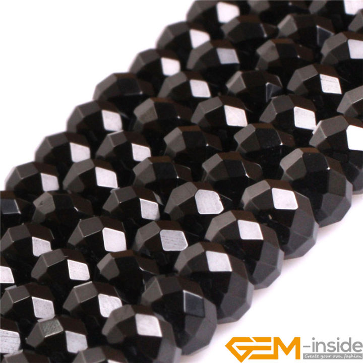 aaa-grade-rondelle-spacer-genuine-black-spinels-precious-stone-beads-natural-stone-beads-for-jewelry-making-strand-15-wholesale