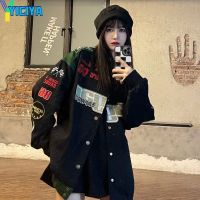 YICIYA Bomber Woman Varsity Jacket Racing American Heavy Industry Embroidery Baseball Jacket Long Sleeve Female Coat Winter 2022