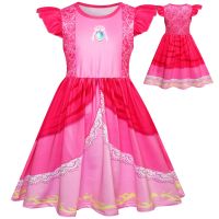 TOP☆ 2023 Super Mario Peach Princess Peach Princess Dress ชุดคอสเพลย์หญิง 88251