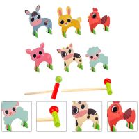 Wooden Baseball Toy Wood Sports Toys Cartoon Croquet Set Christmas Favor Toys Christmas Party Games Kids Lawn Games