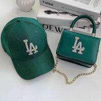 Diamond LA Purse And Hats Set Ladies Small Shoulder Handbag And Caps Summer ashion Mini Rhinestone Crossbody Bag With Hat