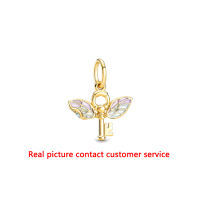 100 925 Silver 2021 New Original Logo 1:1 Magic Academy Golden Pumpkin Charm Wing Key Pendant suitable for DIY pandora bracelet
