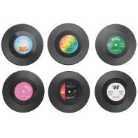 6 ชิ้น/เซ็ต SPINNING Retro ไวนิล Disc เครื่องดื่ม Coasters-mu xuan trade