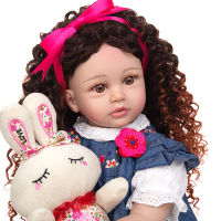 New Design Density Curls As Princess Reborn Baby Dolls Lifelike 60 CM Toddler Bebe Dolls Toy Kids Cosplay Playmate Birthday Gift