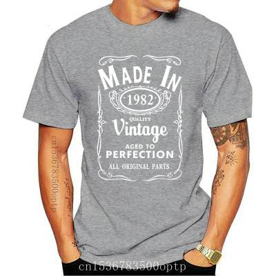 Made In 1982 Tshirt Born 34Th Year Birthday Age Present Vintage Funny Mens Gift Mens Tees