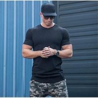 CODTheresa Finger Muscle Mens Blank Plain T shirt Gym Bodybuilding Fitness Slim Sheer Top Shirt