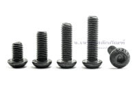 น็อตหัวจมกลม M6 M8 หัวจมกลมดำ เบอร์ 10 13 สกรูหัวจมกลม Carbon Steel Hex Socket Button Head Screwน็อตหัวเห็ด หัวกลมมน