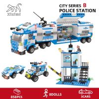 858 Pieces of City Police Station Building Block Kit Compatible with City Police SWAT Car Building Block Toy Childrens Boy Gift