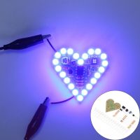 ชุด DIY ชุดหลอดไฟกระพริบรูปหัวใจ DC 4V 6V LED กระพริบสีแดงสีขาวสีฟ้าสีเขียวชิ้นส่วนอิเล็กทรอนิกส์การฝึกอบรมเชื่อม