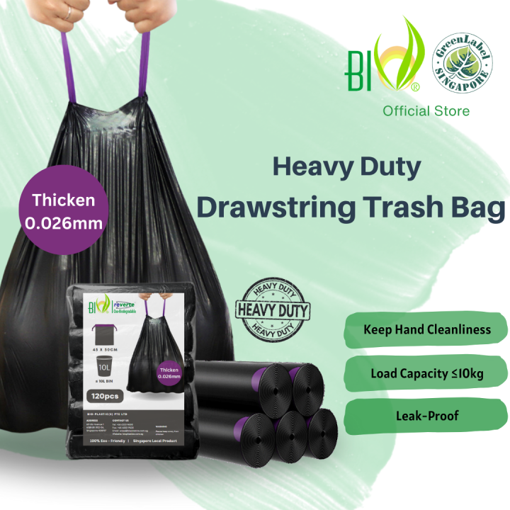 BIO Heavy Duty Drawstring Plastic Trash Bag Lazada Singapore