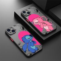 {Haojia เคสโทรศัพท์} เคส Lilo Stitch ดิสนีย์น่ารักสำหรับ iPhone XS X SE XR 11 7 6S Plus 12 Mini 13 Pro Max 14 8เกราะกันกระแทก