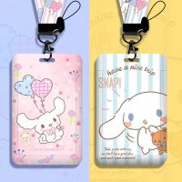 Sanrio Cartoons PVC Card Holder Cinnamoroll Anime Protective Case Lanyard ID Card Access Card Anti-lost Hanging Neck Bag Gifts