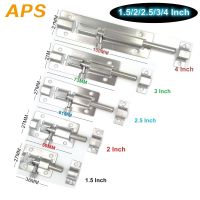 1Pcs 1.5/2/2.5/3/4 Inch Stainless Steel Door Latch Sliding Lock Bolt Latch Hasp Staple Gate Safety Lock Door Hardware Locks Metal film resistance