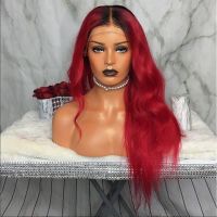 Cheap Synthetic Hair Two Tones Red zilian Hair Lace Front Wig