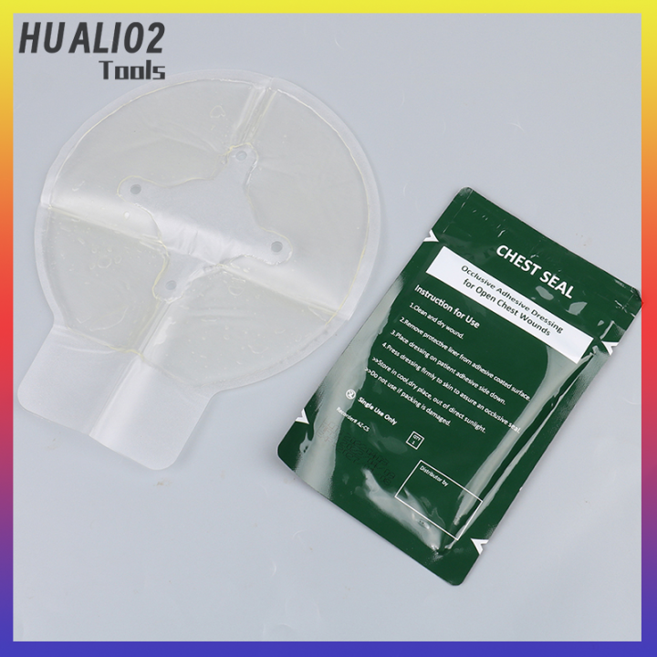 huali02-ความปลอดภัยการอยู่รอดฉุกเฉินสติกเกอร์หน้าอกซีลระบายอากาศแพทช์ปฐมพยาบาล