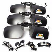 Grey Lenses Polarized Sunglasses Clip On Flip Up UV 380 Driving Glasses