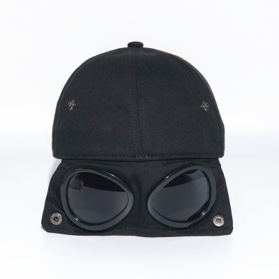 CP Brand Pilot Baseball Cap Flight Helmet Fashion black Glasses Pilot Baseball Cap Sun Protection Sunglasses With Glasses Hat